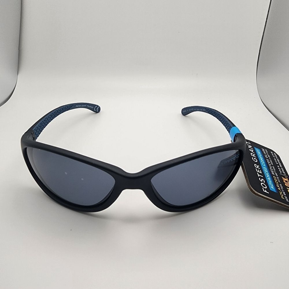 NWT Foster Grant Advanced Comfort Black & Blue Polarized Sunglasses